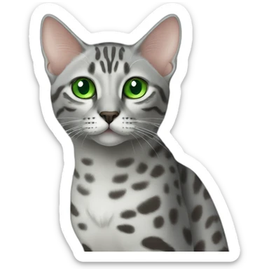Egyptian Mau cat with green eyes sticker