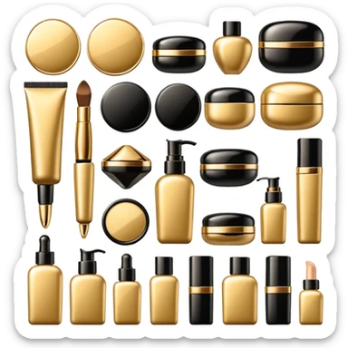 emoji of luxury brand labeled beauty products sticker