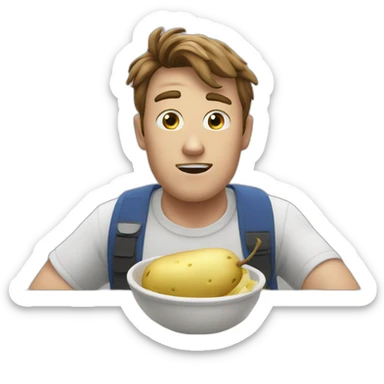 mr beast eating potato that looks like a person sticker