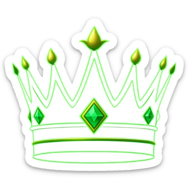 Add a glowing neon effect to the crown, keep the background transparent, in a style suitable for editing. sticker