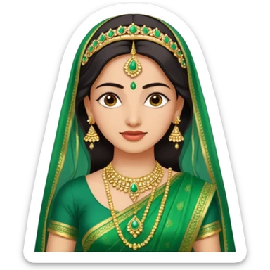 bride in green saree sticker