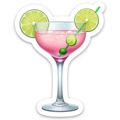 pink cocktail in a mini glass sticker
