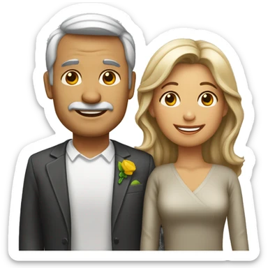 hombre y mujer casados de 50 años sticker