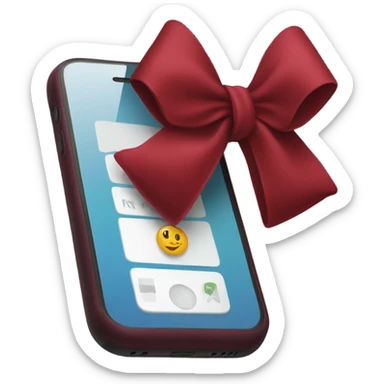 Dark red iPhone bow sticker
