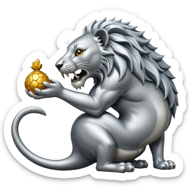 Silver Elder Scrolls Online Lion eating its tail Ouroboro sticker