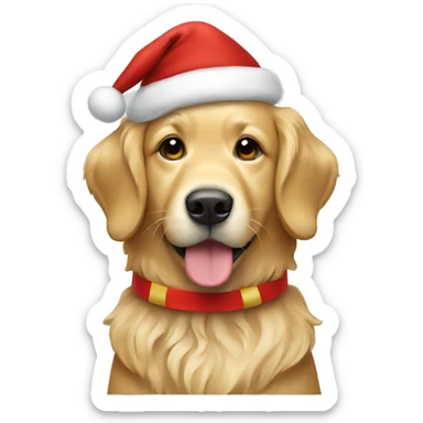 Golden retriever with Christmas costume  sticker