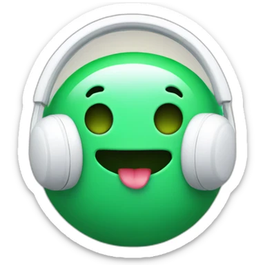 happy blob with white headphones sticker