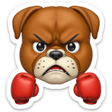 angry boxer  sticker