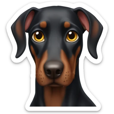 Doberman with cat eyes sticker