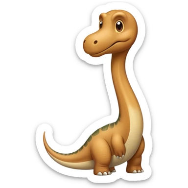 humorous phallic-shaped diplodocus neck emoji, no text sticker