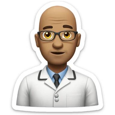 depressed bald chemistry teacher sticker