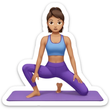 A tanned girl with brunette hair in her 20’s doing Pilates sticker