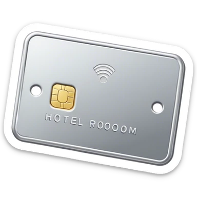 Hotel room keycard, silver  sticker
