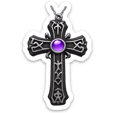 Gothic cross charm  sticker