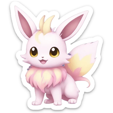 Kawaii Pastel Eeveelution-Cute-Pokémon-fusion full body sticker
