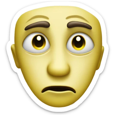 Yellow emoji face with big pleading eyes  sticker