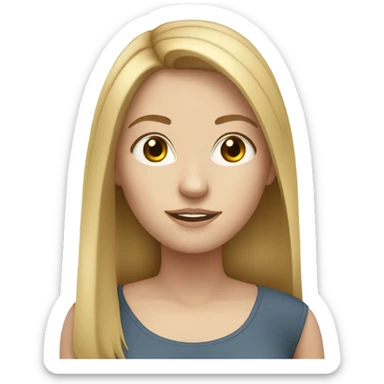 white girl with straight brown ish blond hair sticker