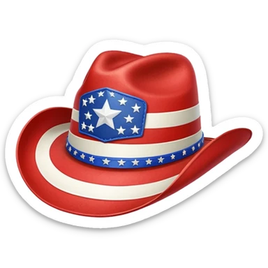 American flag cowboy hat sticker