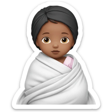 newborn black baby girl in a swaddle sticker