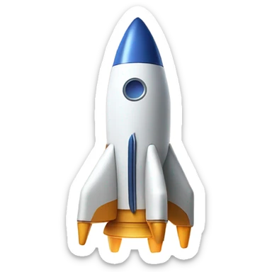 A rocket kissing stars sticker