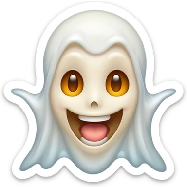 Emoji with ghost coming out of mouth sticker