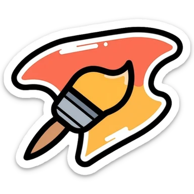 elegant color palette with paintbrush sticker