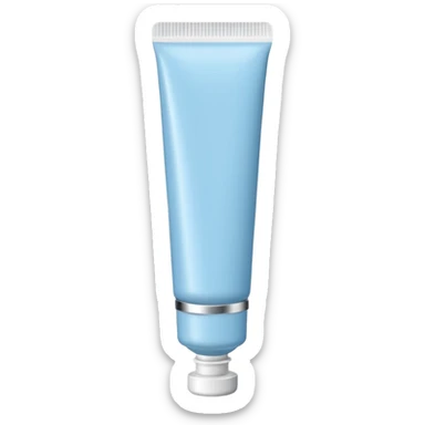 ointment tube light blue and white, thin sticker