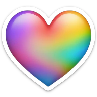 Rainbow colored heart sticker