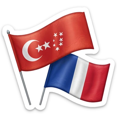 Emoji of half flag of philippines and turkey sticker