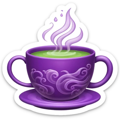 Berry green tea in a steaming cup sticker