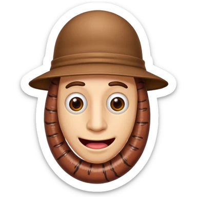 Homme déguisé en vers de terre sticker