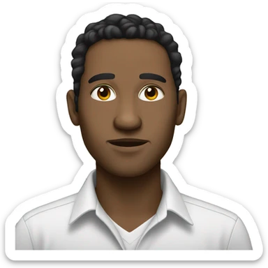 entrepreneur, white skin, black hair, thin sticker