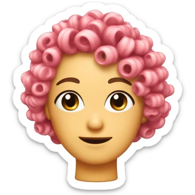 a plastic curler for hair sticker