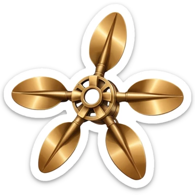 4 blade marine propeller sticker