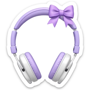 white headphones with lavender bows on the side sticker