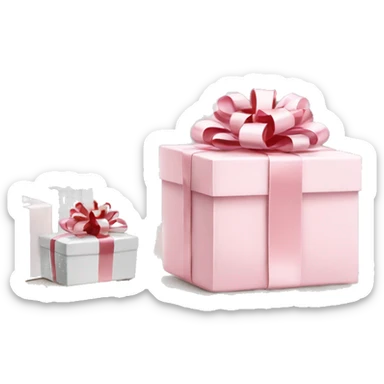 Light pink Christmas gifts under a white Christmas tree  sticker