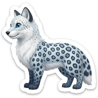 Arctic-Fox-Snow-Leopard-Snowshoe-Hare-Snowy-Owl-hybrid, full body  sticker
