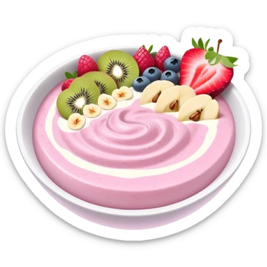 pastel pink and white smoothie bowl sticker