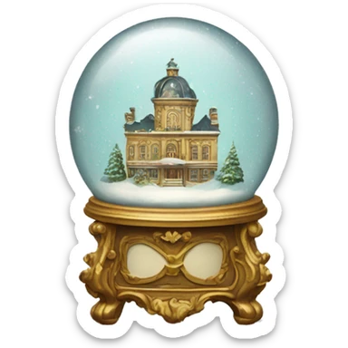 vintage rococo snow globe sticker