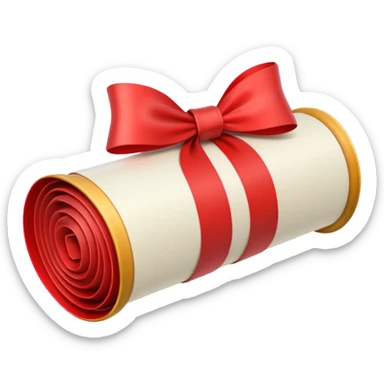 diploma rolled up with a ribbon sticker