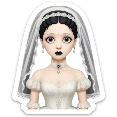 Lene Lovich like victorian creepy bride sticker