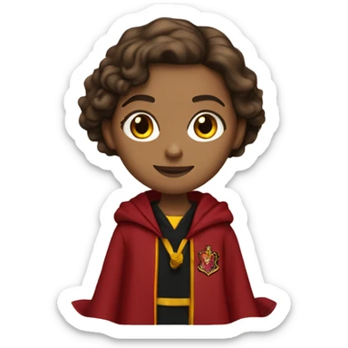 Hermione Granger wearing her Hogwarts Gryffindor Robe  sticker