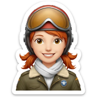 renard aviateur, casque en cuir, écharpe blanche, blouson aviateur sticker