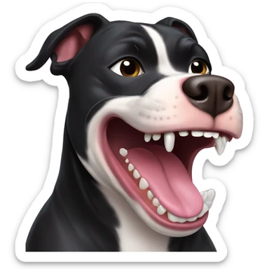 black pitbull flossing teeth sticker