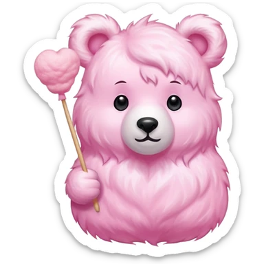 Bear-shaped cotton candy, cute animal cotton candy sticker
