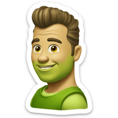 pompadore haircut, (shrek), beefy sticker