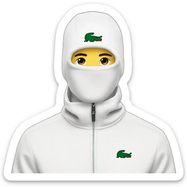 white boy lacoste balaclava with lacoste sticker