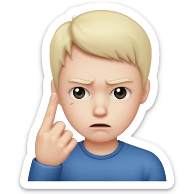 upset and middle finger  sticker