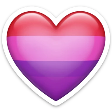heart with lesbian pride flag colors sticker