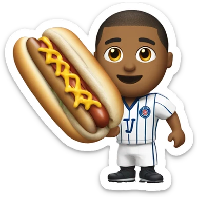 mbappé qui mange un hotdog sticker
